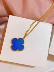 CLOVER GOLD TURQUOISE NECKLACE