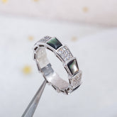 SERPENTI RING SILVER DIAMOND BLACK MOP 4MM