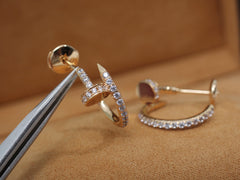 JUSTE EARRINGS 12.75MM PINK GOLD DIAMOND