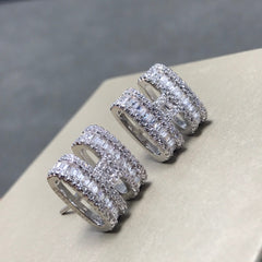 CLIC H SILVER DIAMOND EARRINGS