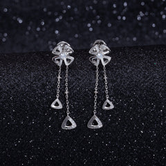 FIOREVER SILVER DIAMOND DROP EARRINGS