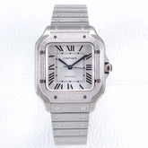 SANTOS LADY 35.1MM AUTOMATIC SILVER DIAMOND BEZEL