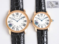 RONDE SOLO PINK GOLD BLACK LEATHER