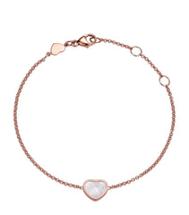 HAPPY HEART WHITE MOP PINK GOLD BRACELET DIAMOND