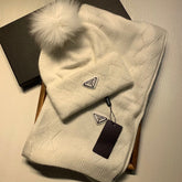 SET SCARF AND HAT IN WHITE WOOL AND RABBIT FUR 416368