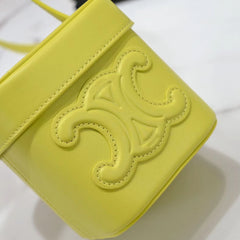 SQUARE BOX CROSSBODY BAG 11 LEMON YELLOW CALFSKIN