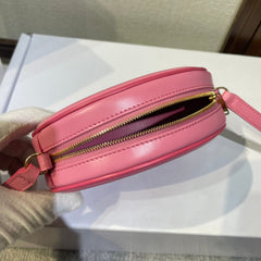 OVAL PURSE BAG 16 IN ROUGE PINK CALFSKIN