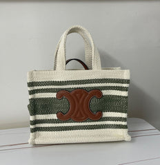 TRIOMPHE 29 FABRIC WHITE BLACK WITH BROWN LOGO