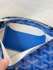 PLUMET POCKET WALLET 20 IN SAPPHIRE BLUE GOYARDINE CANVAS AND LAMBSKIN TRIM