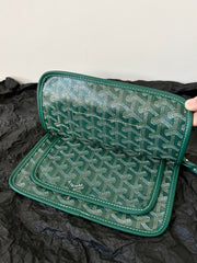 PLUMET POCKET WALLET 20 IN GREEN GOYARDINE CANVAS AND LAMBSKIN TRIM