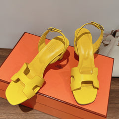 HOLY 75 SANDAL IN BRIGHT YELLOW GRAINED CALFSKIN