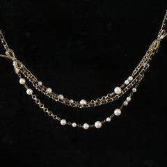 CHANEL 25S GOLD CHAIN BELT WITH PEARL 610440