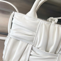 CANDY ARCO TOTE 20 IN WHITE SOFT LAMBSKIN
