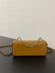 FENDI MINI FIRST SIGHT 23 BAG IN COPPER BROWN CALFSKIN WITH SILVER HARDWARE