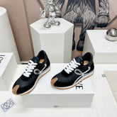 FLOW RUNNER SNEAKER IN BLACK SUEDE AND SHEEPSKIN