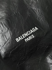 CRUSH SMALL TOTE BAG 26 IN BLACK CRUSHED CALFSKIN GOLD HARDWARE