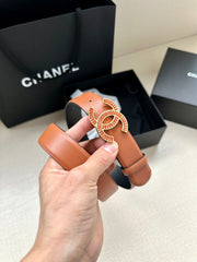 CHANEL 25S BELT 30 MM IN BROWN CALFSKIN 616969
