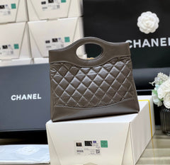 CHANEL 25S MINI SHOPPING BAG 23 IN DARK TAUPE CALFSKIN