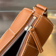 SMALL CYLINDER CASSETTE 21 IN RAW SIENNA CALFSKIN