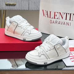VALENTINO 25S GARAVANI OPEN SKATE SNEAKERS IN WHITE LAMBSKIN