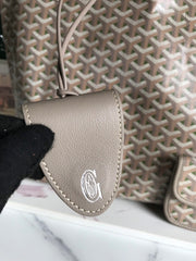 SAINT LOUIS PM 40 IN GREY MIX GREEN GOYARDINE CANVAS AND CALFSKIN