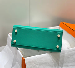 KELLY 25CM IN VERT VERTIGO EPSOM CALFSKIN GOLD HARDWARE