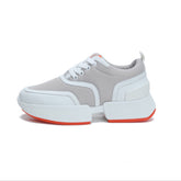 GIGA SNEAKER IN HARBOR GRAY STITCHED MESH AND WHITE CALFSKIN