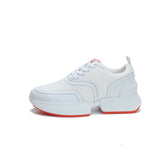 GIGA SNEAKER IN WHITE CREAM STITCHED MESH AND CALFSKIN