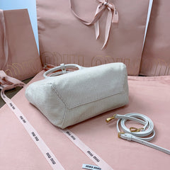IVY HANDBAG 22 IN WHITE CANVAS