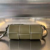 SMALL CYLINDER CASSETTE 21 IN TOBACCO BROWN CALFSKIN