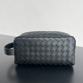 INTRECCIATO CLUTCH 26 IN BLACK CALFSKIN