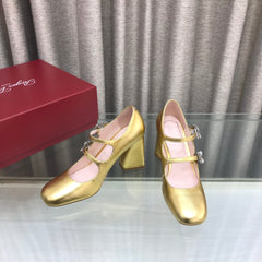 LP ROGER VIVIER SANDAL METALLIC GOLD LEATHER
