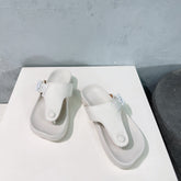 LW THONG SANDALS WHITE CALFSKIN