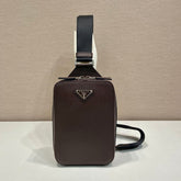 CHEST BAG 20 IN CHOCOLATE SAFFIANO LEATHER