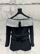 YSL 25S OFF-SHOULDER SEQUIN JACKET STYLE 185