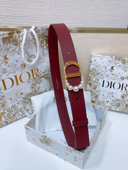 DIOR 25S BELT 30 MM IN RED CALFSKIN 586579