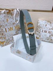 DIOR 25S BELT 30 MM IN SLATE BLUE CALFSKIN 586580