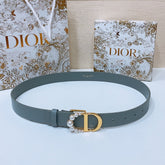 DIOR 25S BELT 30 MM IN SLATE BLUE CALFSKIN 586580