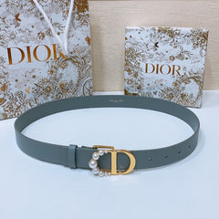 DIOR 25S BELT 30 MM IN SLATE BLUE CALFSKIN 586580