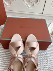 SANDALS IN LIGHT PINK SATIN