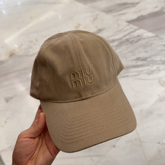 MM BASEBALL CAP IN BEIGE FABRIC EMBROIDERED LOGO STYLE 8