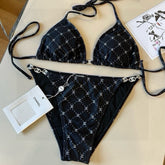CC BIKINI SWIMSUIT SET IN BLACK AND WHITE PLAID 629230