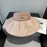 WIDE BRIM HALF HEAD HAT MODEL 650343 IN LIGHT PINK PLEATED SATIN