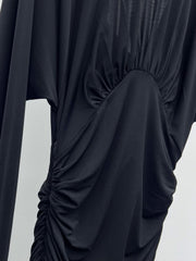 YSL 25S RUFFLED LONG-SLEEVE DRESS STYLE 131