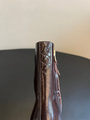 BOTTEGA VENETA 26S POINTED-TOE BOOTS 50 MM IN DARK BROWN CALFSKIN