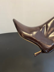 BOTTEGA VENETA 26S POINTED-TOE BOOTS 50 MM IN DARK BROWN CALFSKIN