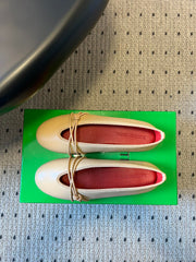 BOTTEGA VENETA 26S ESPADRILLE BALLET FLATS IN BEIGE LAMBSKIN