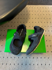 BOTTEGA VENETA 26S MARY JANE SNEAKER IN BLACK SUEDE AND FABRIC