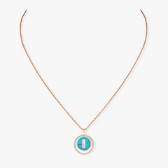 LUCKY MOVE 1 DIAMOND TURQUOISE PINK GOLD DIAMOND NECKLACE