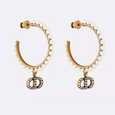 CLAIR CD LUNE PEARL GOLD DIAMOND EARRINGS